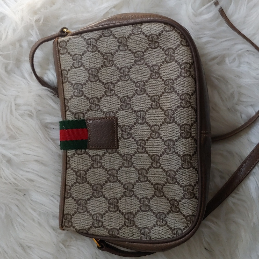 Authentic Vintage Gucci GG Monogram Supreme Sherry Web Ophidia Crossbody Bag - Picture 3 of 9